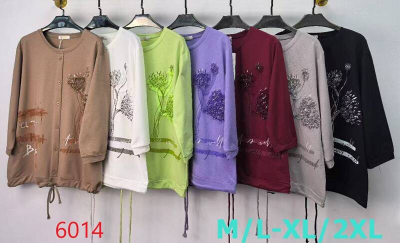 Bluzki damskie Roz M/L-XL-2XL, Mix Kolor Paczka 12 szt